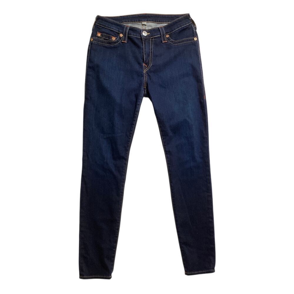 True Religion Women's Jennie Mid-Rise Curvy Skinny Jeans dark wash size 32